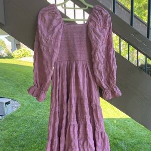 Mauve Dusty Rose Smocked Joyfolie Dress Quella